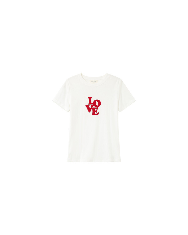 T-SHIRT ECRU POUSSIN GRACE&MILA
