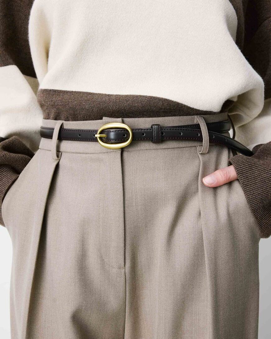 FAUX-LEATHER BELT CHOCOLAT ABEL