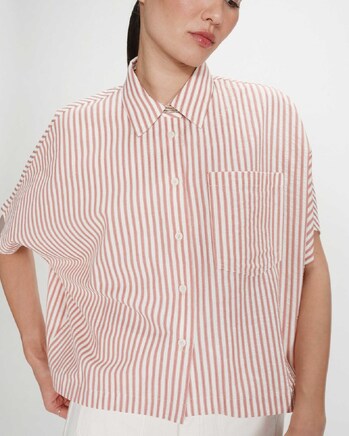  WIDE STRIPED SHIRT CORAL VERCIA