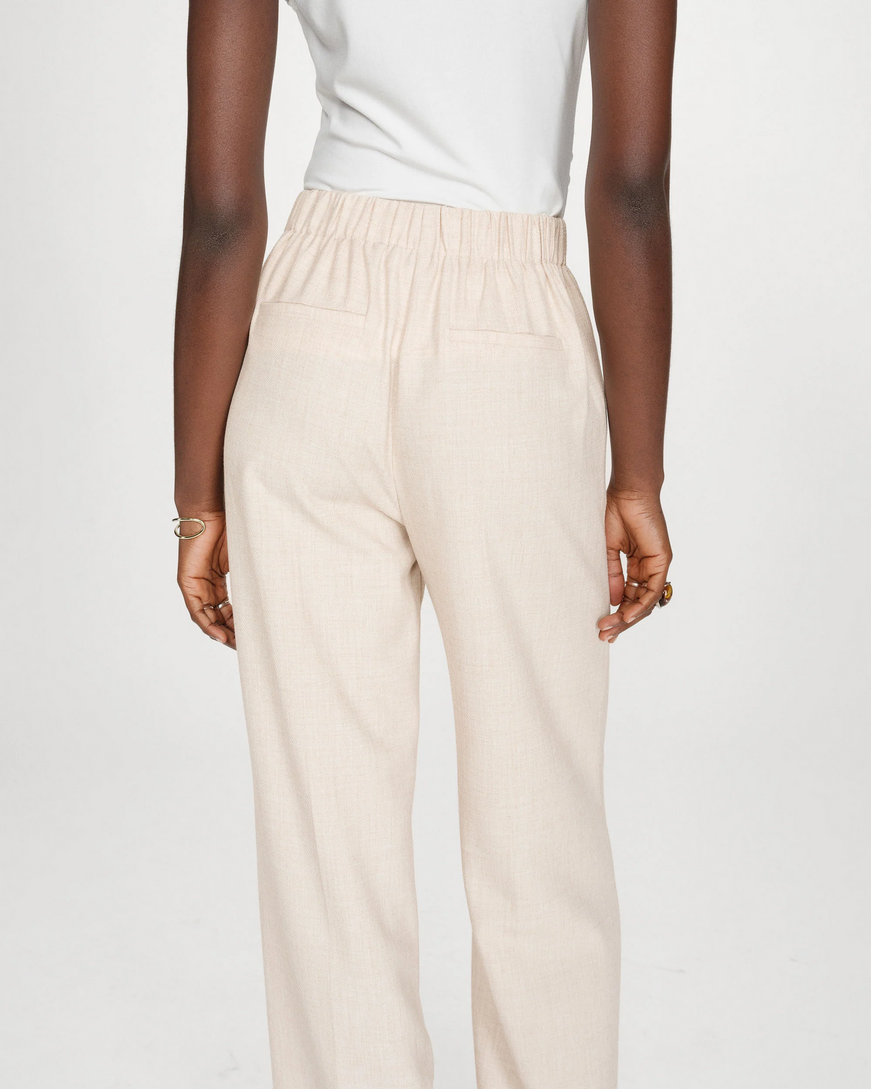 STRAIGHT TAILORED TROUSERS SABLE VALIGNY