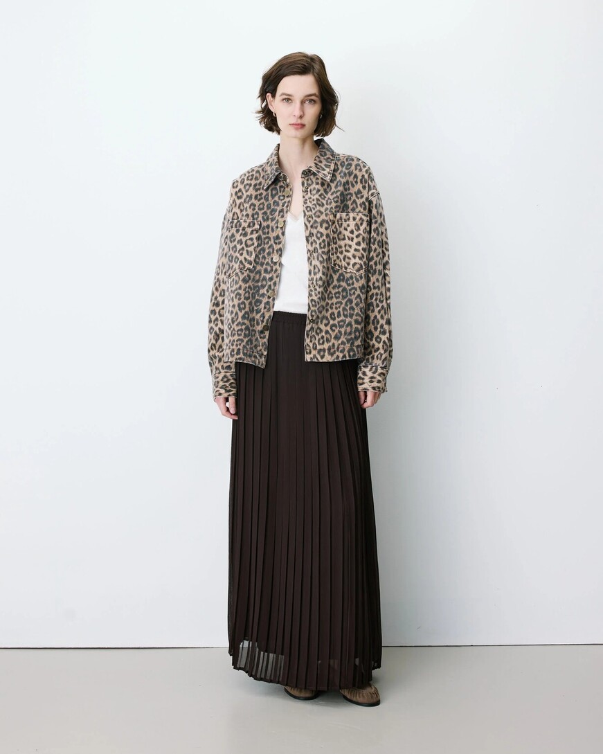 PLEATED MAXI SKIRT CHOCOLAT ANISSA