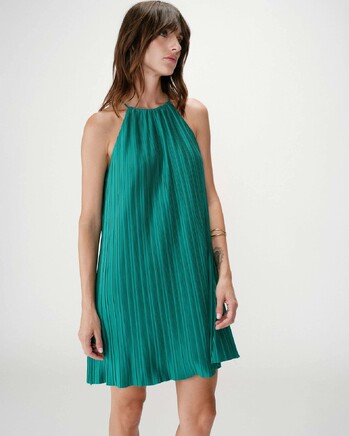 PLEATED SHORT DRESS EMERAUDE WILONA