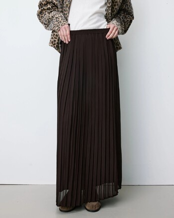 PLEATED MAXI SKIRT CHOCOLAT ANISSA
