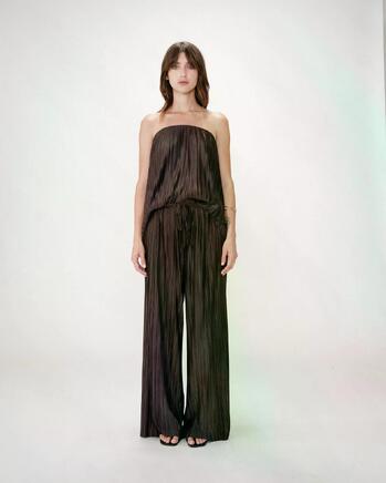 PLEATED WIDE-LEG PANTS CHOCOLAT WONKA