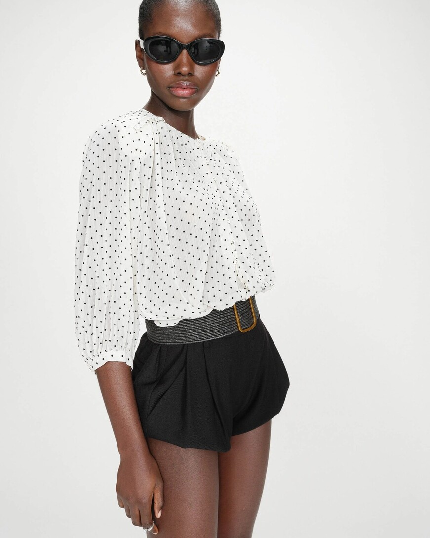 PUFFED POLKA DOT BLOUSE IVOIRE VALIANNA
