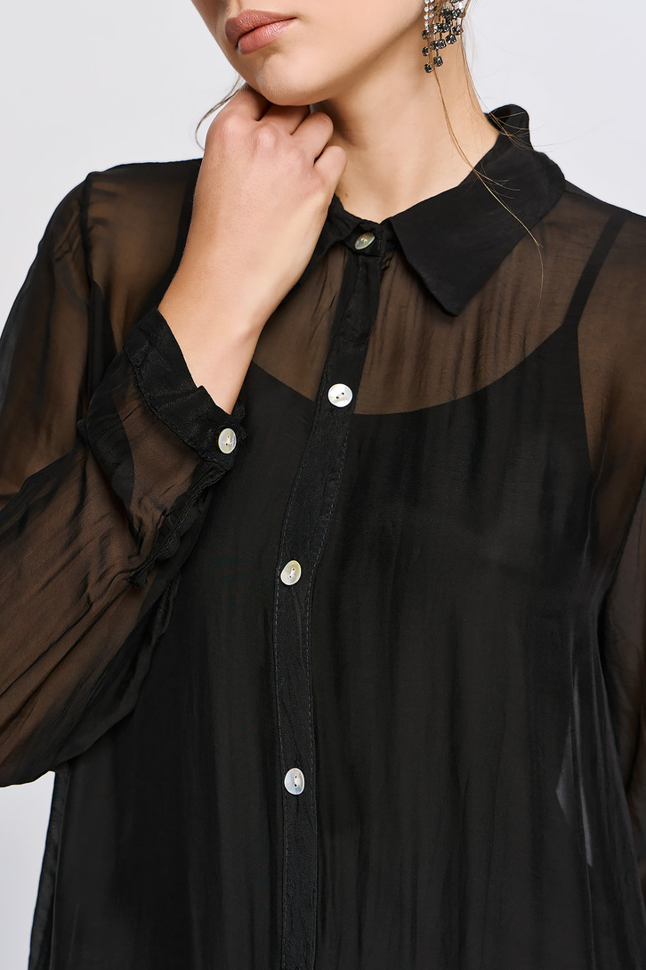 APHRODITE LONG SHIRT DRESS BLACK