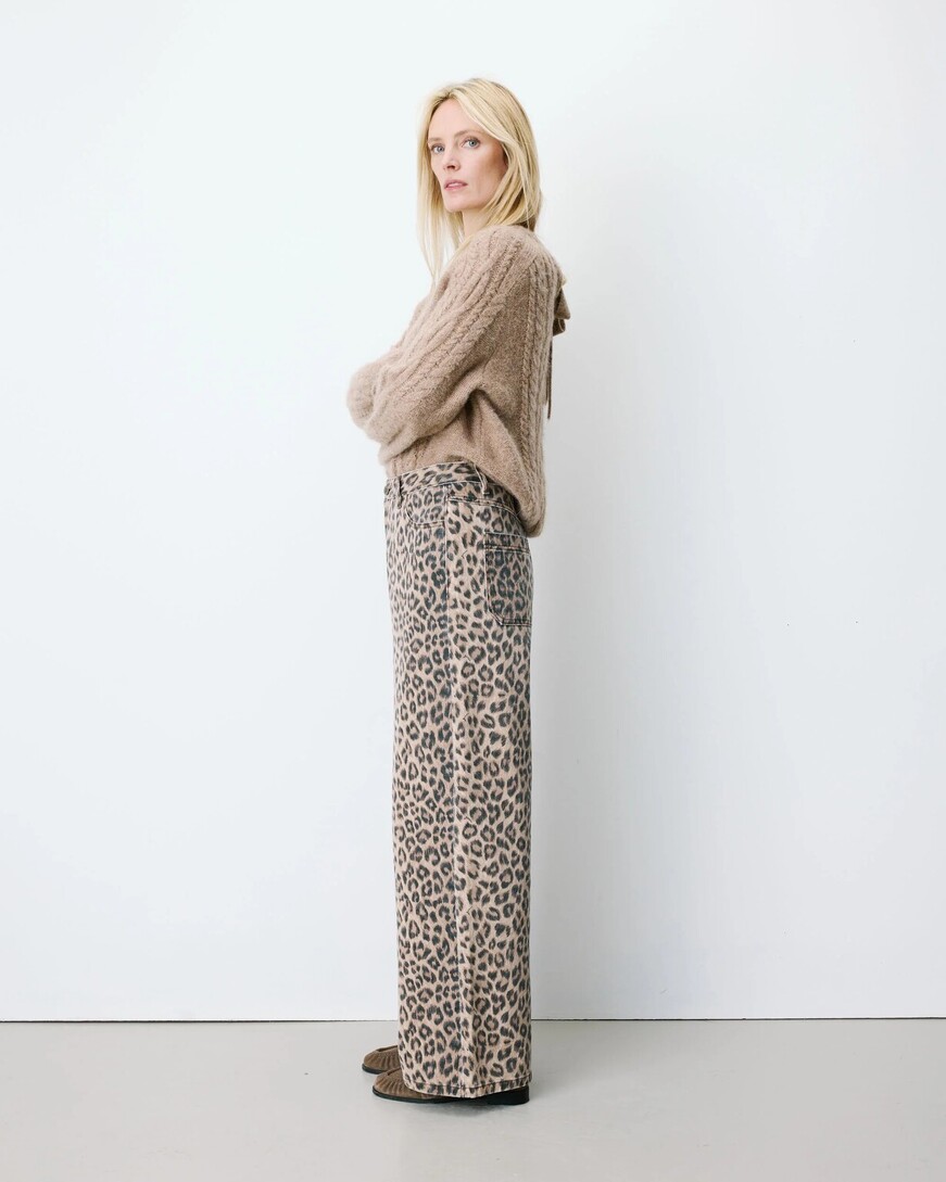HIGH-WAIST LOOSE PRINTED JEANS LEO SOCCA