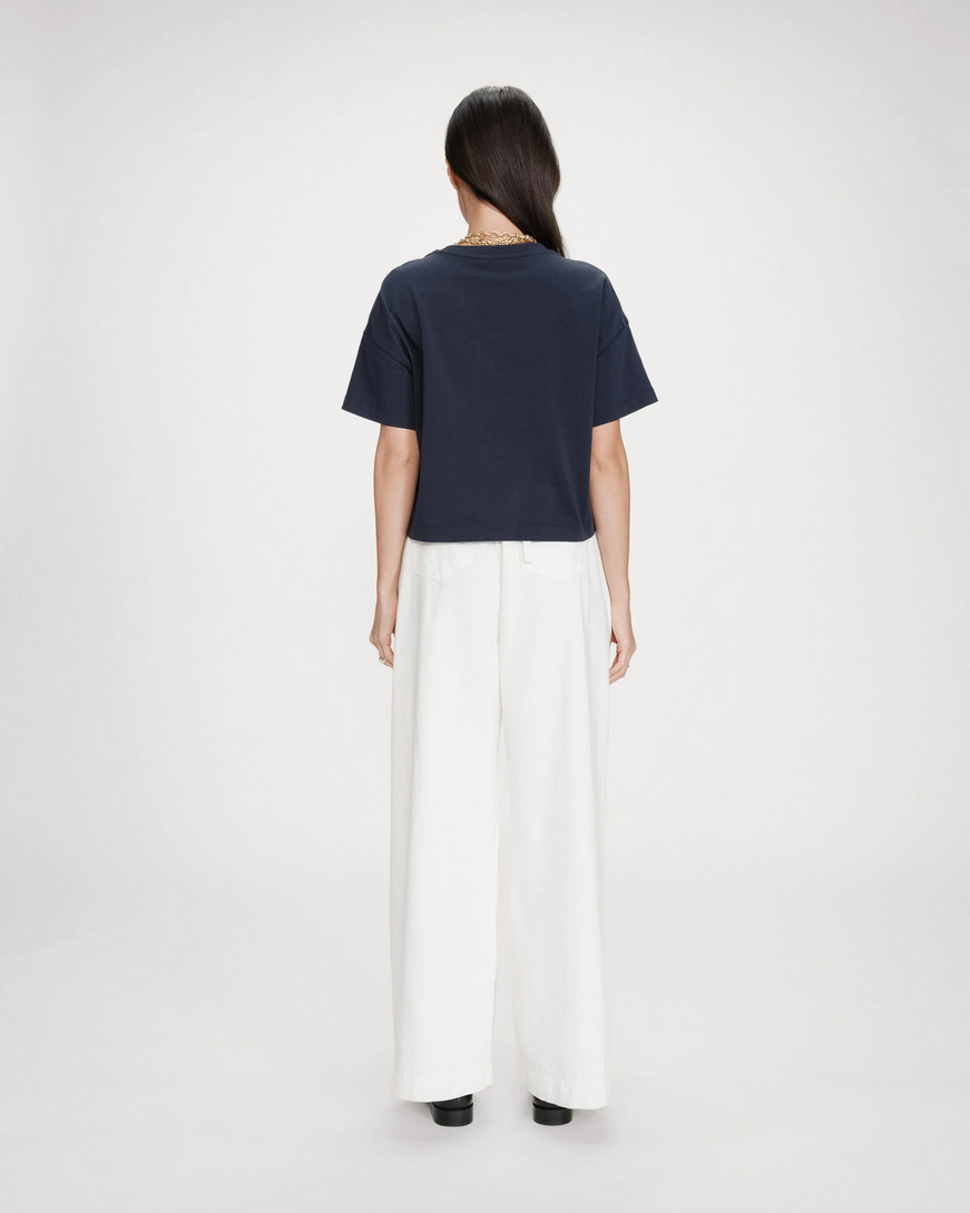 OVERSIZED SLOGAN TOP MARINE VOSS