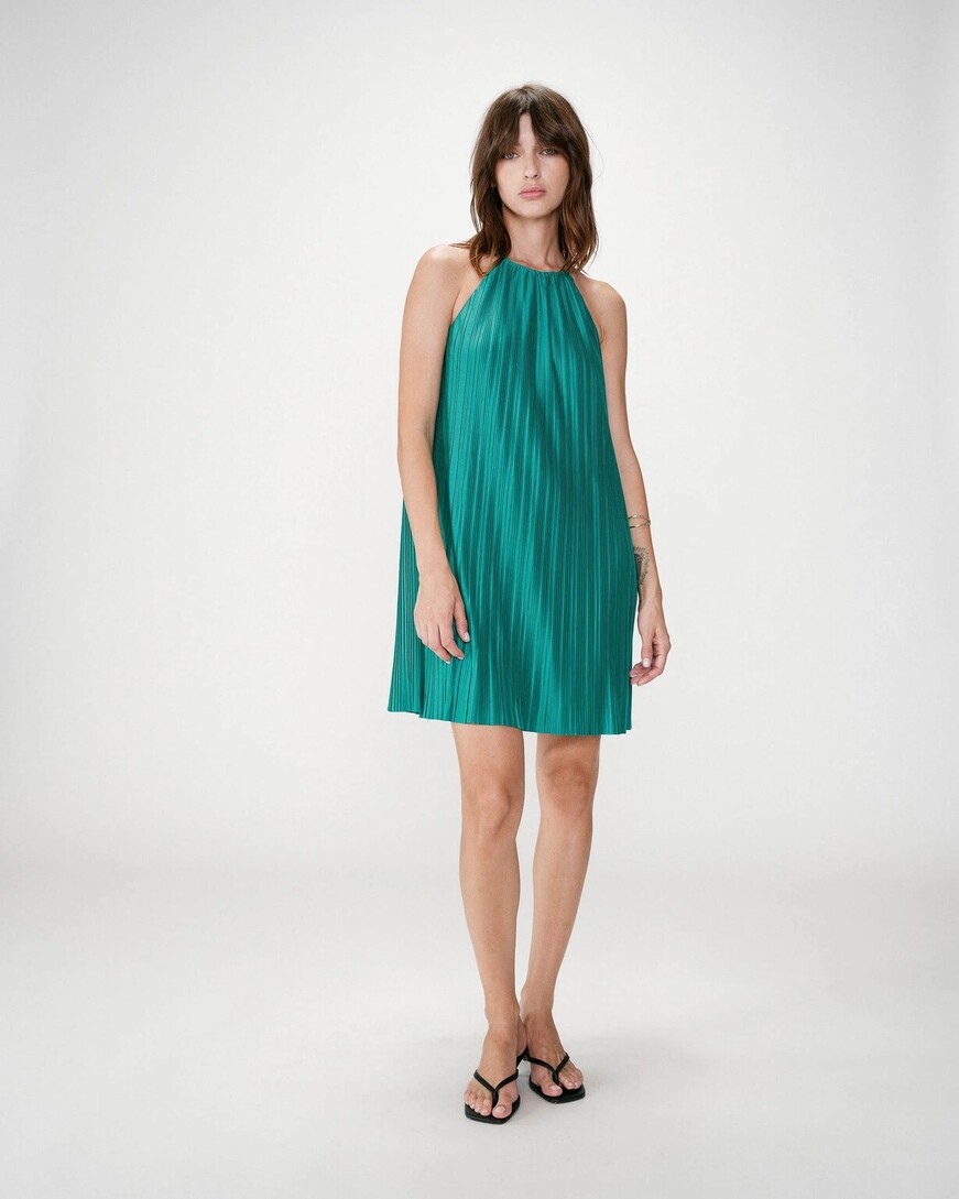 PLEATED SHORT DRESS EMERAUDE WILONA