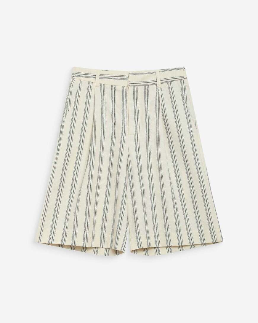 STRAIGHT COTTON BERMOUDA RAYURE WELLO,M
