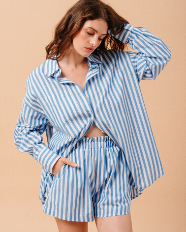 STRIPED BLUE SHORTS (MILO) GRACE&MILA