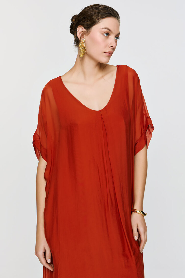 GAIA DRESS BURNT ORANGE,os