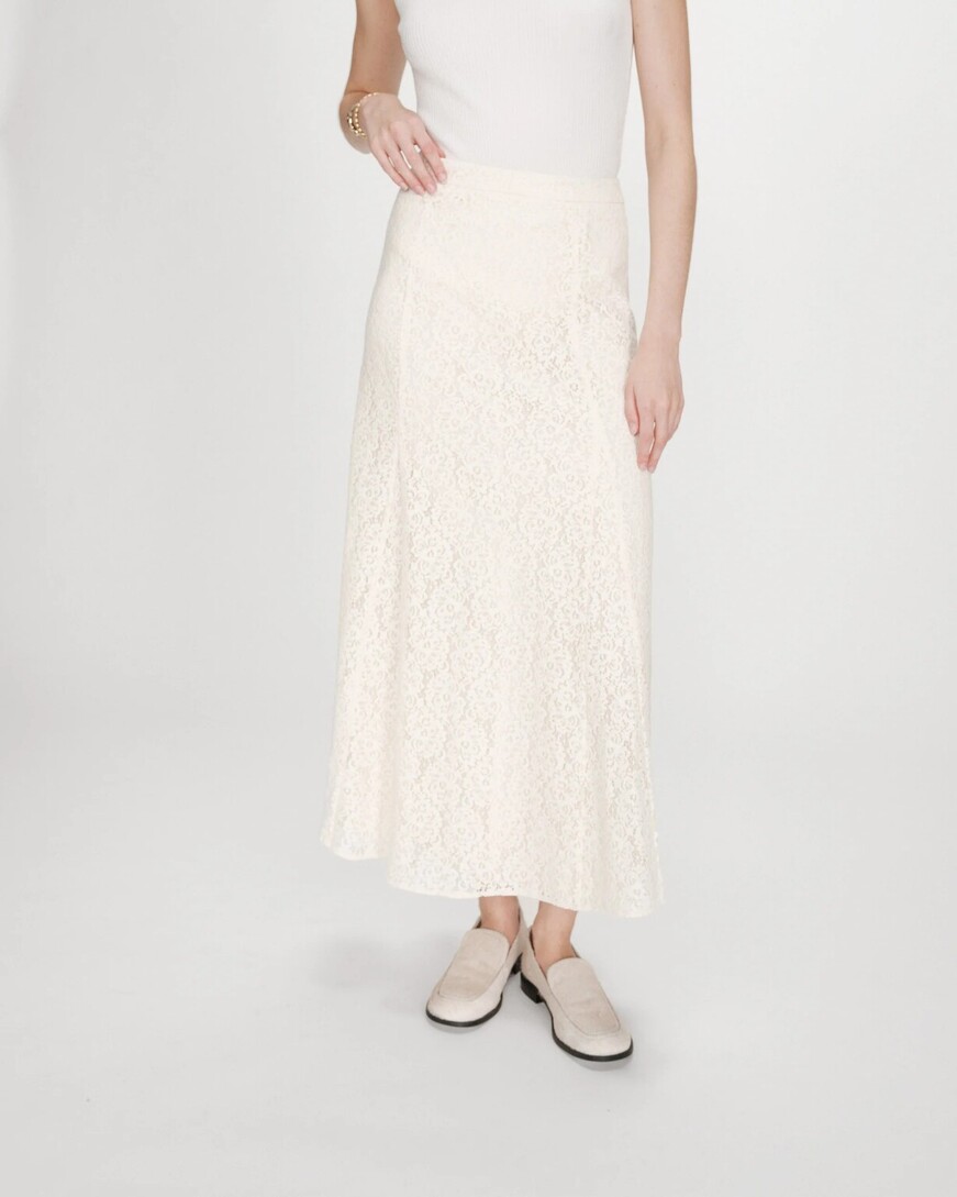 LONG LACE SKIRT ECRU VISENYA