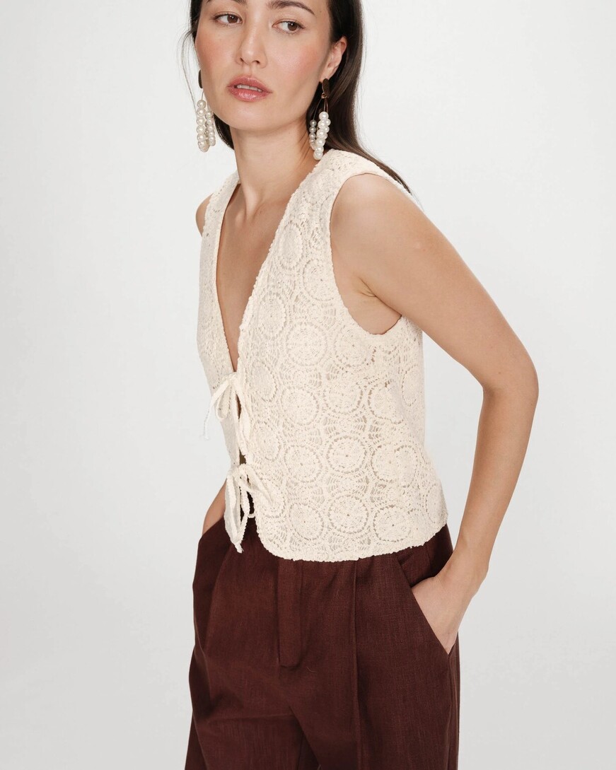 CROCHET TOP ECRU VONY