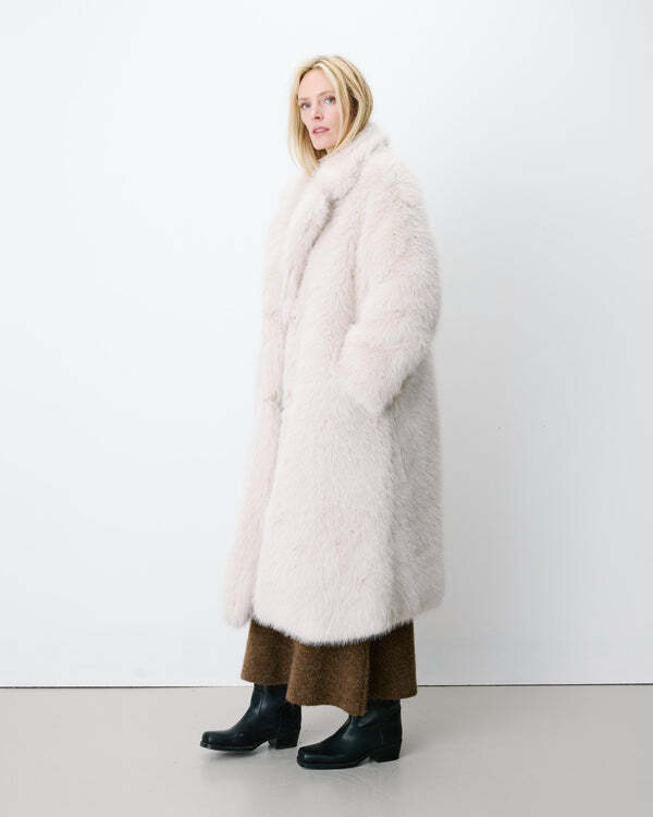 LONG FAUX-FUR COAT GREGE ALARA