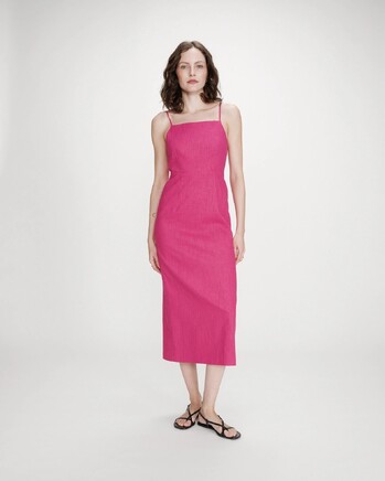 LONG LINEN DRESS FUCHSIA VERANYS
