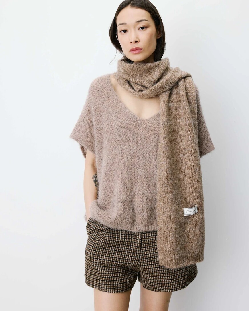 ALPACA WOOL-BLEND SCRAF MOCHA AGLAE