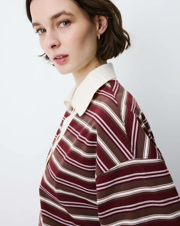 OVERSIZED STRIPED POLO CHOCOLAT ARON
