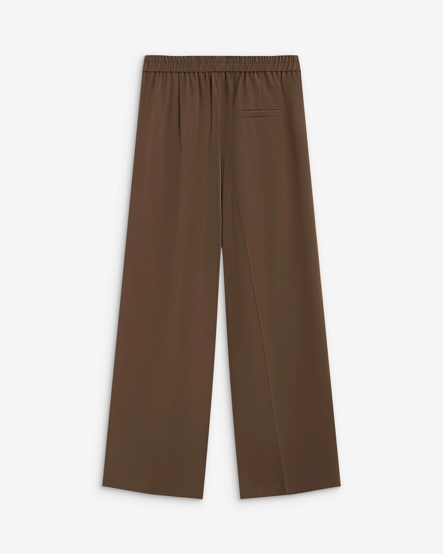 WIDE-LEG FLUID MIDE-RISE WAIST TAUPE NOBLESSE