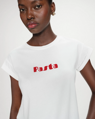 PRINTED MESSAGE T-SHIRT ROUGE VICO