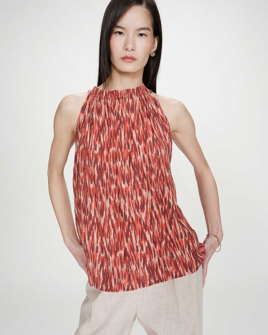 FLOWING SLEEVELESS PRINTED TOP SANGUINE VOTELLO,S