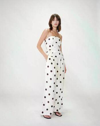 WIDE-LEG POLKA DOT PANTS ECRU WYNELL