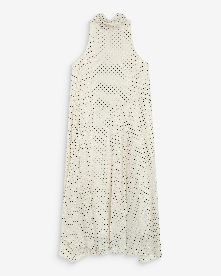 LONG POLKA-DOT DRESS IVOIRE VALORIA
