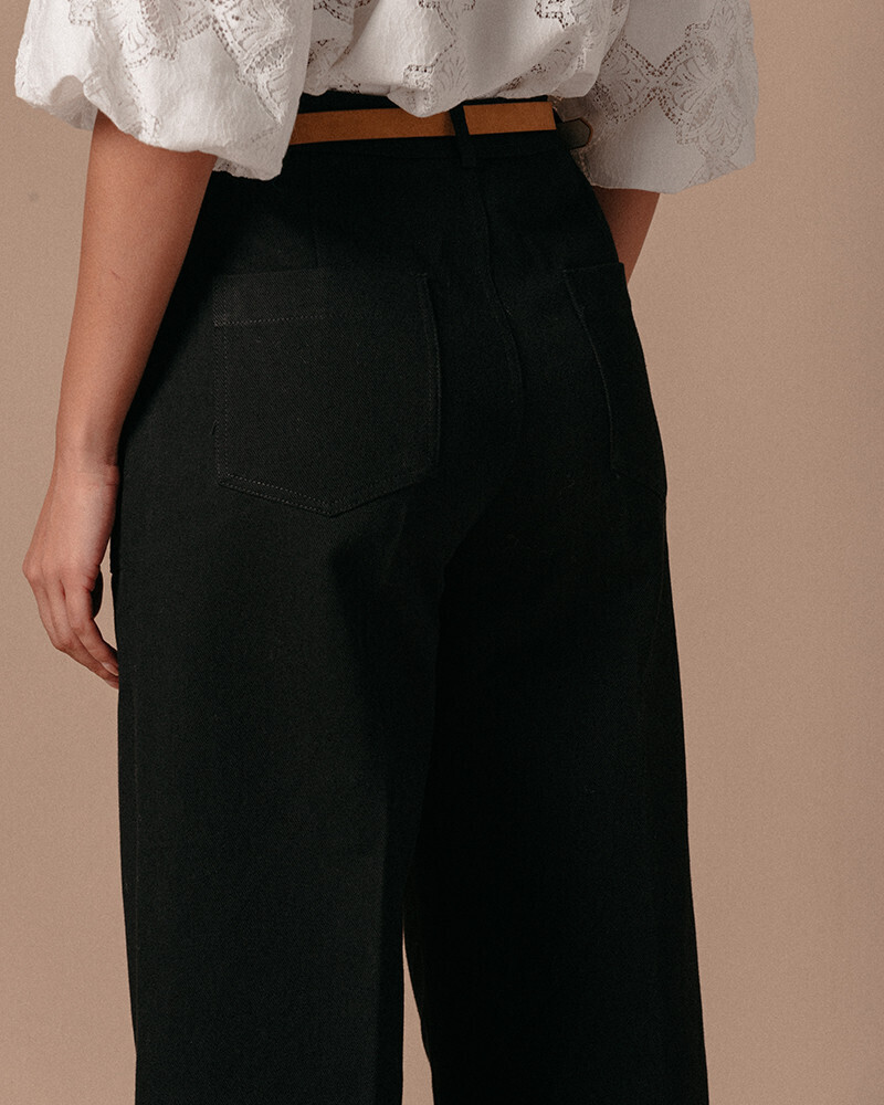 BLACK PANTS (LEOPOLD) GRACE&MILA,S