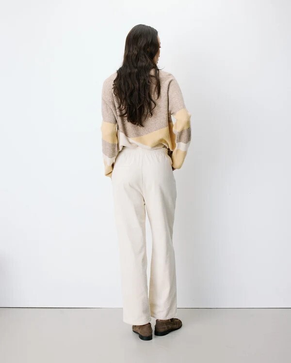 CORDUROY PANTS WITH ADJUSTABLE WAIST ECRU LIBERTY