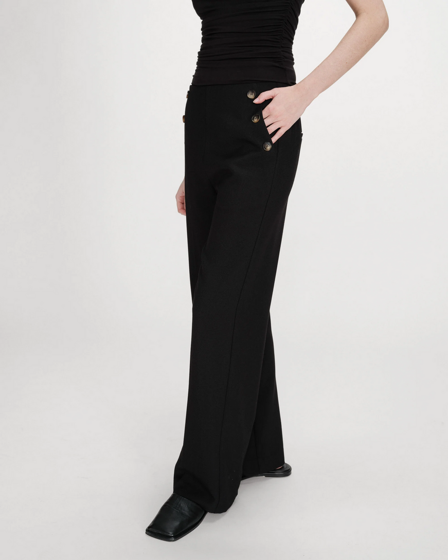 STRAIGHT TAILORED TROUSERS NOIR VALIGNY