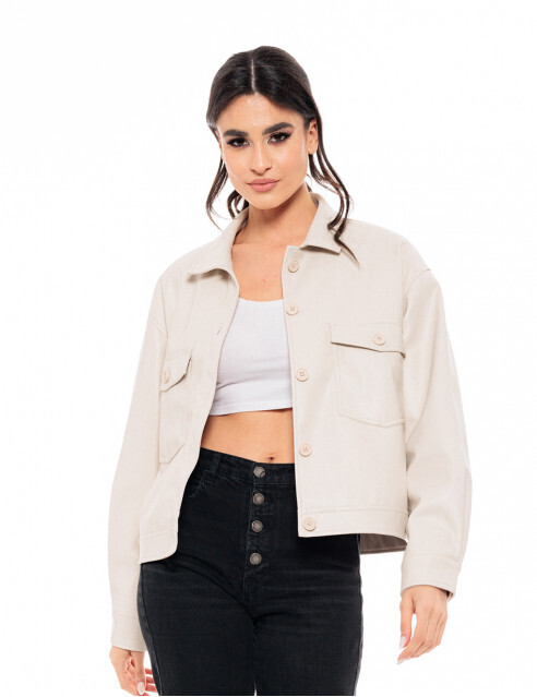 FASHION COAT SAND ECO LEATHER