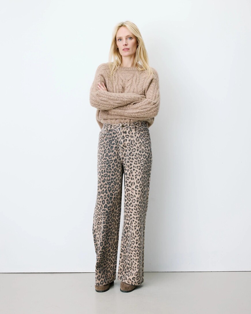 HIGH-WAIST LOOSE PRINTED JEANS LEO SOCCA