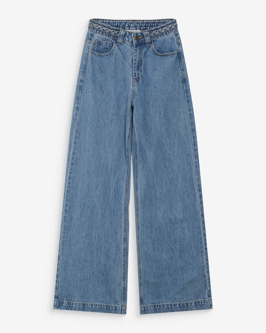 HIGH-WAIST JEANS WITH BRAIDED BELT LIGHTBLUE JADEN,28