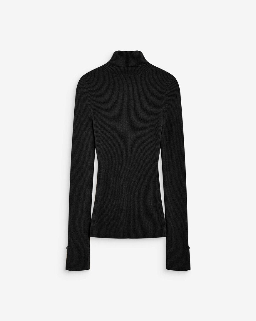 FITTED TURTLENECK SWEATER NOIR ALFRED