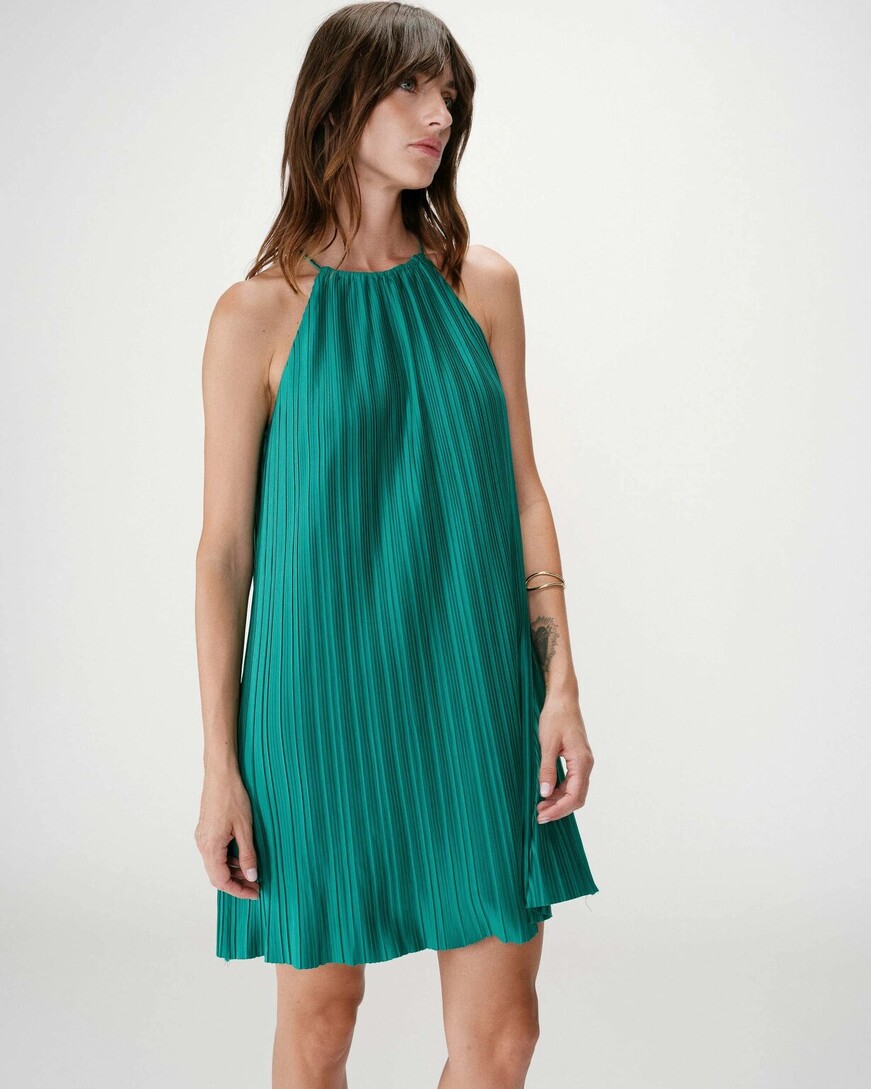 PLEATED SHORT DRESS EMERAUDE WILONA