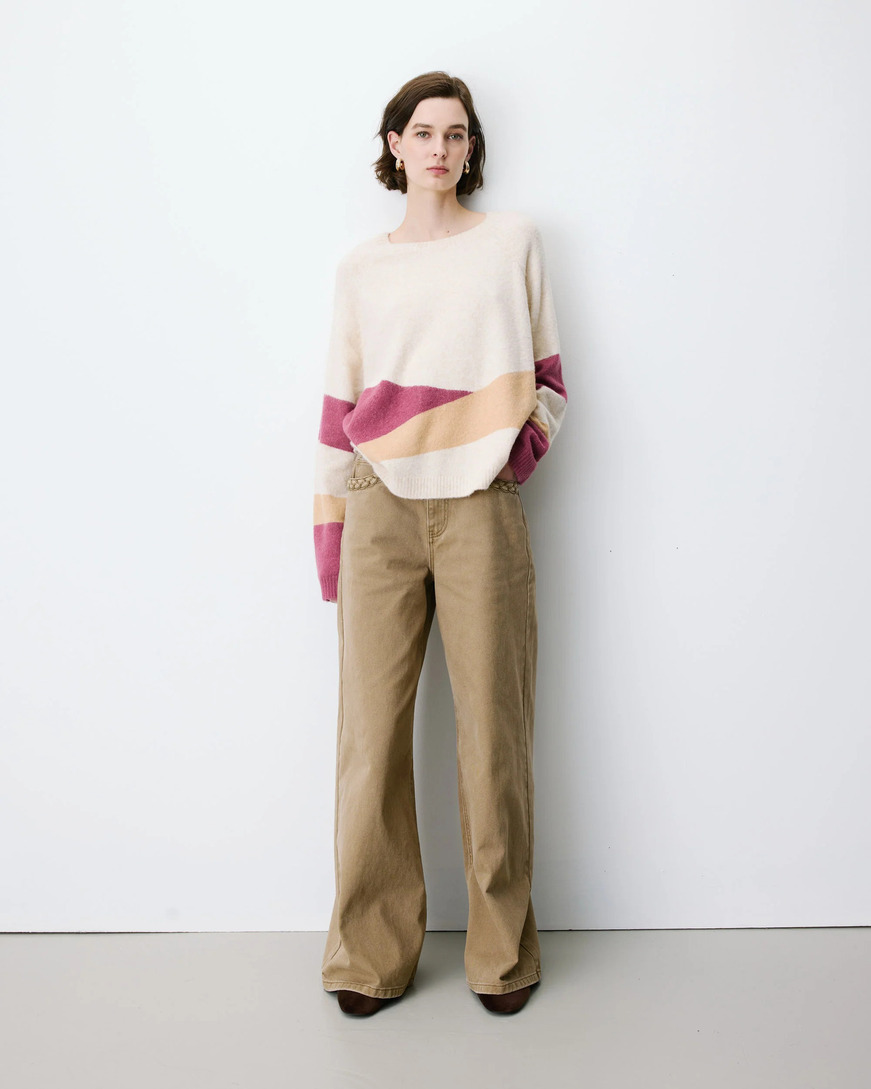 CREW-NECK PRINTED SWEATER SABLE ARLO