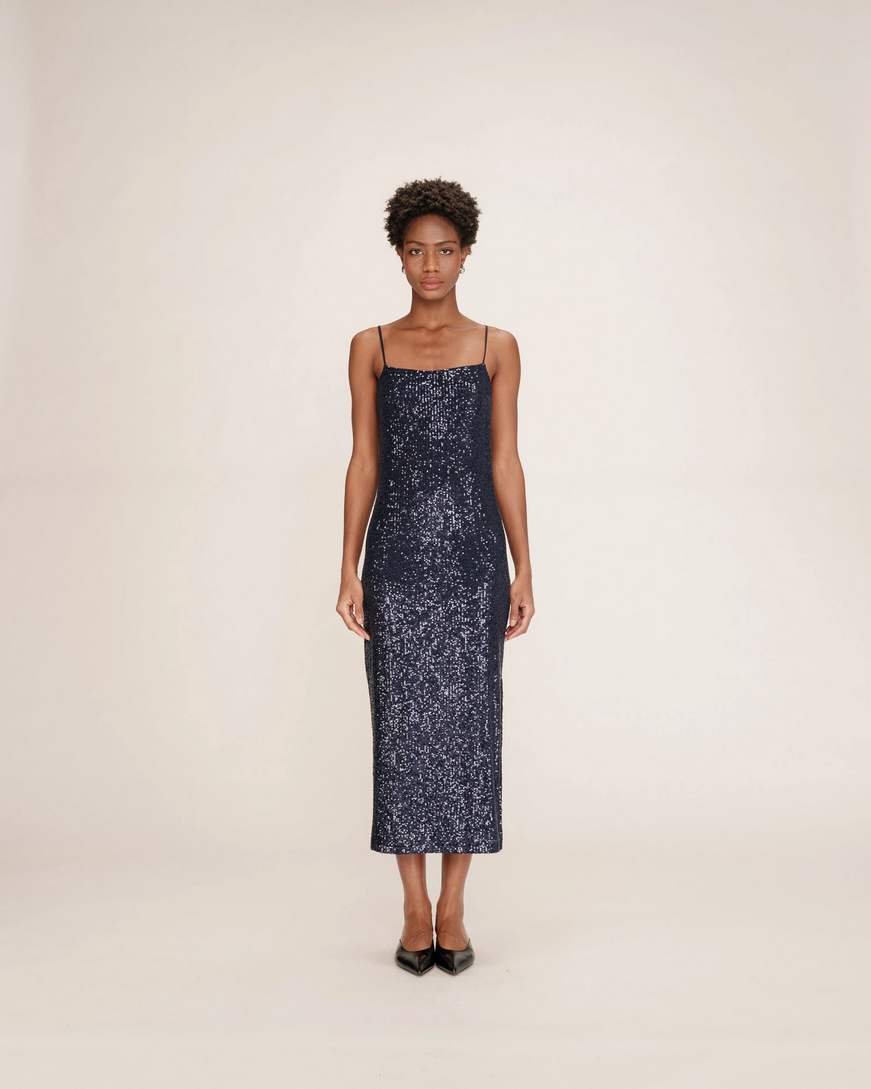 LONG SEQUIN DRESS MARINE GRACE&MILA