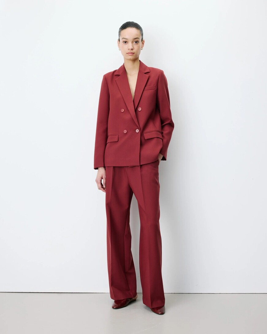 DOUBLE-BREASTED SUIT TERRACOTTA NOIX