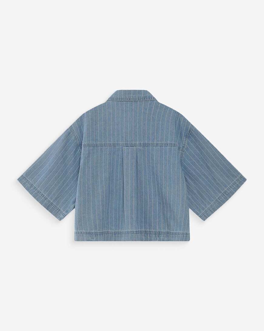 CROPPED DENIM SHIRT STRIPEDBLUE VITA