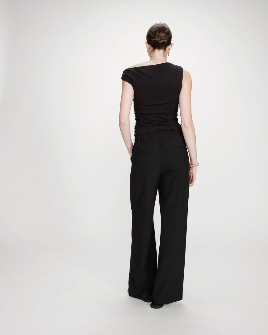 STRAIGHT TAILORED TROUSERS NOIR VALIGNY