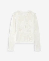 OPENWORK KNIT CARDIGAN ECRU VELASQUEZ