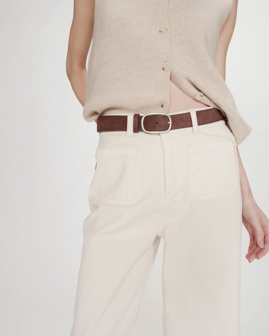 HIGH-WAIST LOOSE CROPPED JEANS ECRU JOE