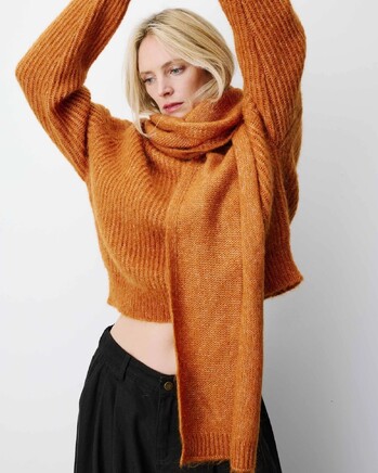 ALPACA WOOL-BLEND SCRAF MOCHA AGLAE,os