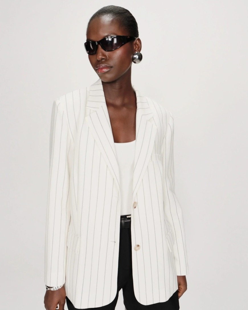  TWO-BUTTON PINSTRIPE SUIT WHITE VELVET