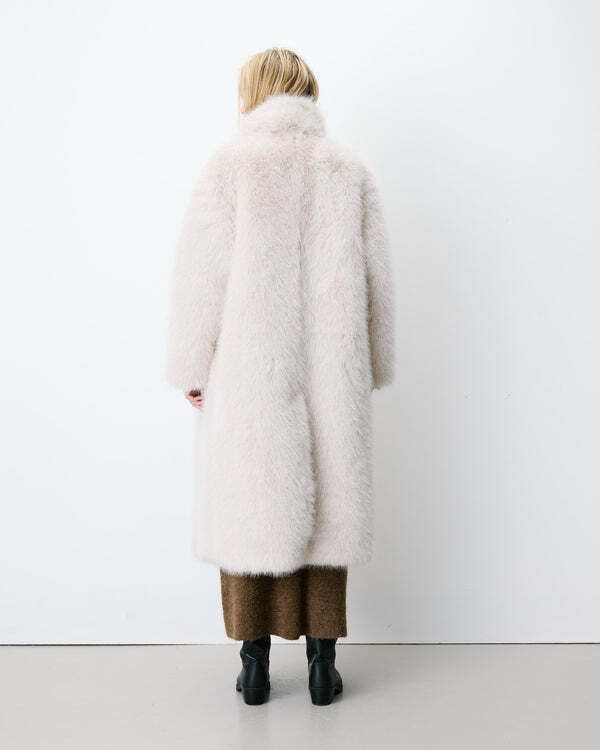 LONG FAUX-FUR COAT GREGE ALARA