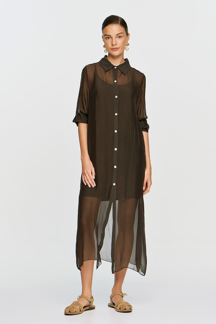 APHRODITE LONG SHIRT BROWN