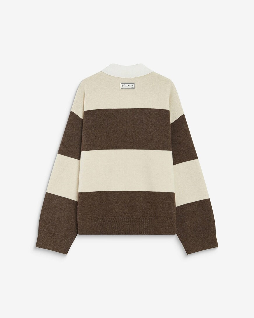 STRIPED POLO SWEATER SABLE ASTRE