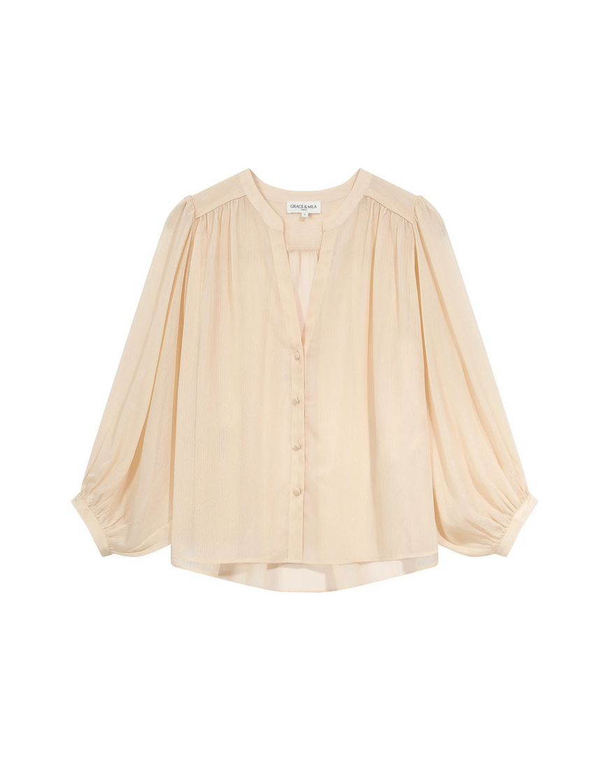 SHEER LUREX BLOUSE VANILLE TARZY GRACE&MILA,L