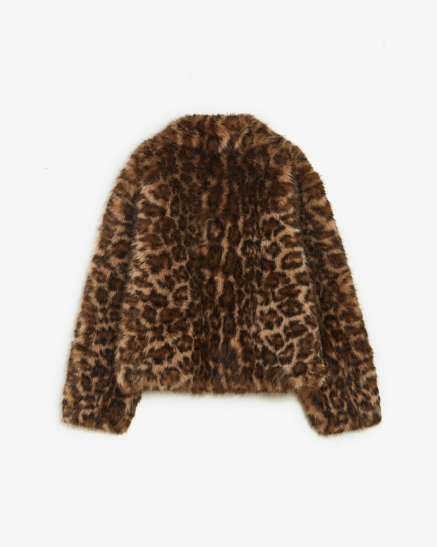 SHORT PATTEERNED FAUX-FUR COAT LEO ALVA