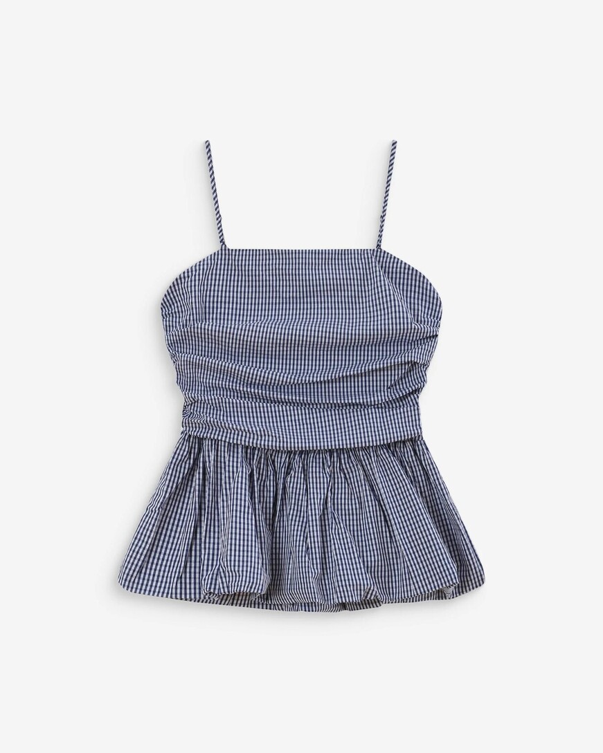 FITTED PEPLUM TOP MARINE VALO
